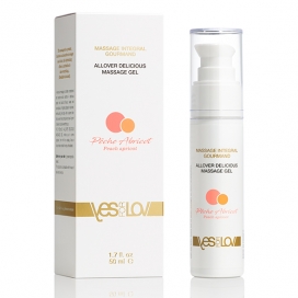 Masāžas gels 3in1 ar persiku un aprikožu garšu 50ml - Yes for Lov