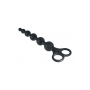 NMC 8 INCH RIBBED SILICONE ANAL BEADS BLACK