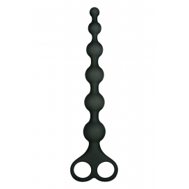 NMC 8 INCH RIBBED SILICONE ANAL BEADS BLACK