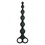 NMC 8 INCH RIBBED SILICONE ANAL BEADS BLACK