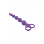NMC 8 INCH RIBBED SILICONE ANAL BEADS PURPLE