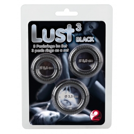 Lust 3 Cock Rings black Lust 3 Cock Rings black