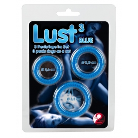 Lust 3 Cock Rings blue Lust 3 Cock Rings blue