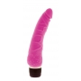 Розовый вибратор-реалистик с венками purrfect silicone classic 7.1inch pink - 18 см.