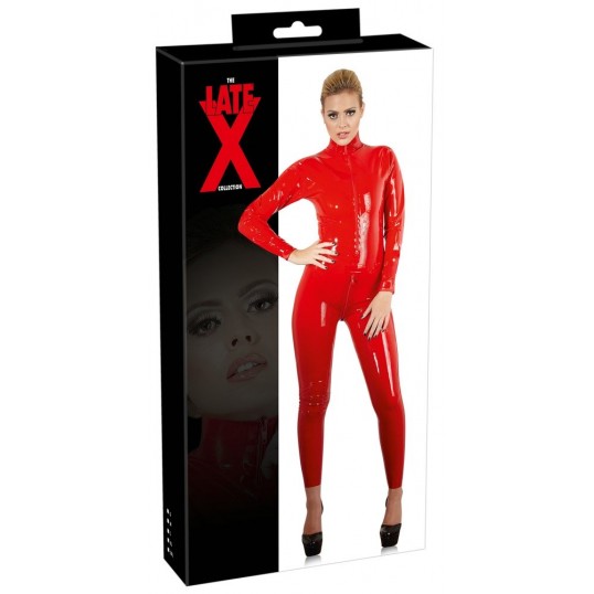 Latex catsuit red m