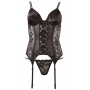 Avatud satiinist korsetikleit XL must Cottelli Collection pesu