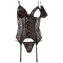 Avatud satiinist korsetikleit XL must Cottelli Collection pesu