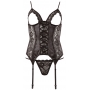 Avatud satiinist korsetikleit XL must Cottelli Collection pesu