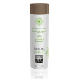 Съедобное масло для тела Shiatsu Luxury body oil Кокос и Ананас, 75 мл