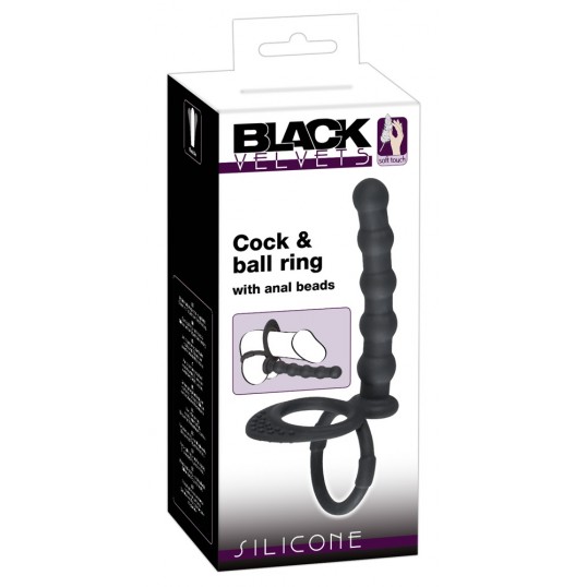 Black velvets cock & ball ring