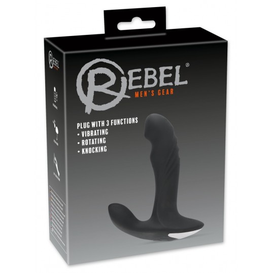 Вибромассажер простаты с функцией римминга rebel plug with perineum stimulator, черный