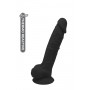 Topelt tihedusega dildo iminapaga 18cm must - Dream toys