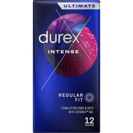 Prezervatīvi ar tekstūru un stimulējošu gelu sievietēm lateksa 12 gab - Durex