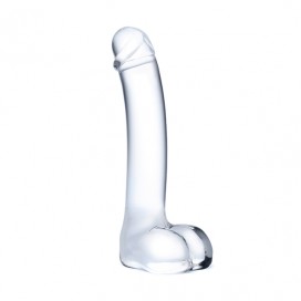 Klaasist dildo munanditega 17,8 cm - Glas