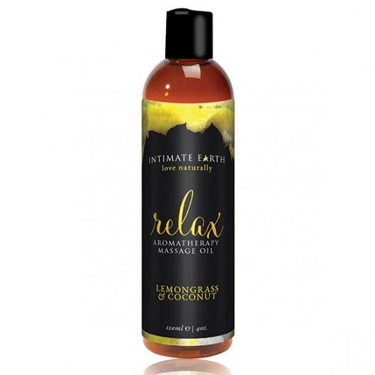 Lõõgastav massaažiõli sidrunheina ja kookose aroomiga 120 ml - Intimate Earth