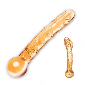 Glas - orange tickler glass dildo