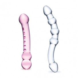 Topeltklaasist dildo komplekt 2tk - Glas pleasure