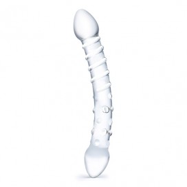 Dubults G-punkta stikla dildo - Glas