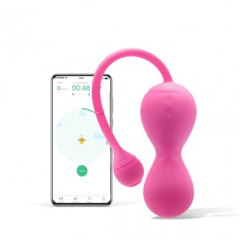 Vibrējoša Kegel Vaginālā Bumbiņa ar Aplikāciju rozā - Magic motion