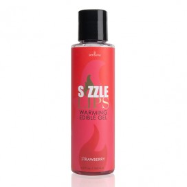 Suudeldav ja soojendav maasikamaitseline massaažigeel 125 ml - Sizzle lips