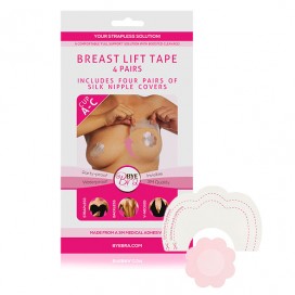 Bye bra - breast lift & silk nipple covers a-c nude 4 pairs