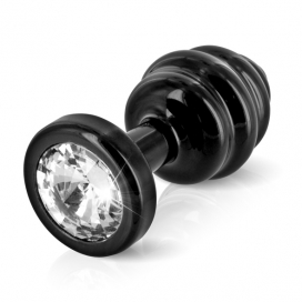 Diogol - ano butt plug ribbed black 30 mm