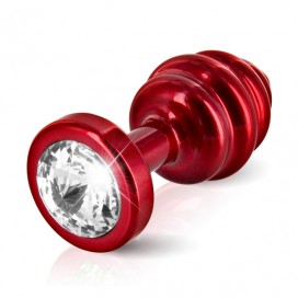 Diogol - anaalne buttplug ribbed red 30 mm