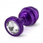 Diogol - ano butt plug ribbed purple 30 mm