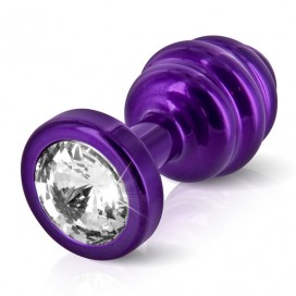 Diogol - ano butt plug ribbed purple 35 mm