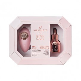 Gift set stimulating oil + lay-on vibrator - Highonlove