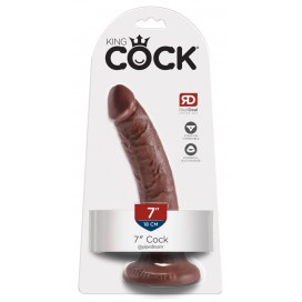 Коричневый фаллоимитатор с присоской 7" cock - 17,8 см.