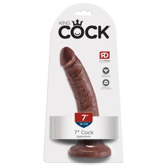 Dildo ar piesūcekni 20cm brūns - King Cock