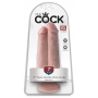 Сдвоенный телесный фаллоимитатор на присоске 7" two cocks one hole - 20,3 см.