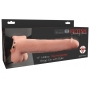 Vibreeriv strap-on dildo tühja keskosaga ja munanditega - Fetish Fantasy