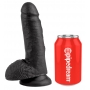 King cock 7" cock w balls dark