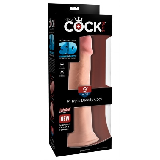 Фаллоимитатор на присоске без мошонки King Cock Plus 9 Triple Density Cock, телесный