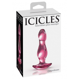 Stikla anālais aizbāznis rozā - Icicles no. 73
