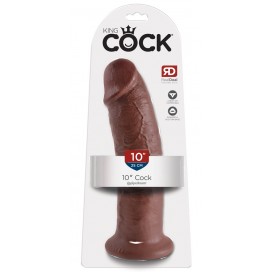 Коричневый фаллос-гигант 10" cock - 25,4 см.