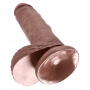 Dildo ar sēkliniekiem 20cm brūns - King Cock