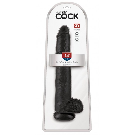 King cock 14" cock w balls dar