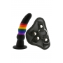 Dildo ar strap-on varavīksnes krāsā