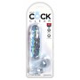 18cm Фаллоимитатор с мошонкой на присоске King Cock Clear 6 Cock with Balls, прозрачный