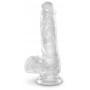 18cm Фаллоимитатор с мошонкой на присоске King Cock Clear 6 Cock with Balls, прозрачный