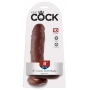 Dildo ar sēkliniekiem 20cm brūns - King Cock