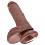 Dildo ar sēkliniekiem 20cm brūns - King Cock