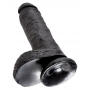 Dildo ar sēkliniekiem 21cm melns - King cock