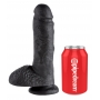 Dildo ar sēkliniekiem 21cm melns - King cock