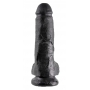 Dildo ar sēkliniekiem 21cm melns - King cock