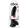 Dildo ar sēkliniekiem 23cm melns - King Cock