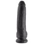 Dildo ar sēkliniekiem 23cm melns - King Cock